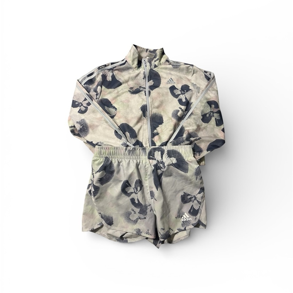 Adidas Floral Track jacket with matching shorts